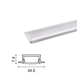 Calha para fita LED de alumínio LN 1002BR C/ 2Metros Branca